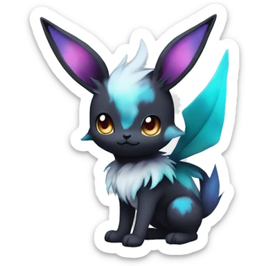 Colorful Dark Edgy Kawaii Eeveelution-Cute-Pokémon-fusion full body sticker