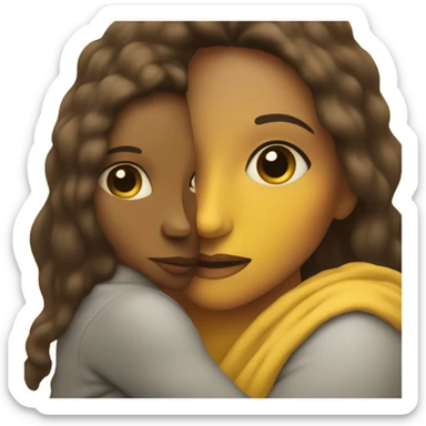 mother yellow skin with child sticker
