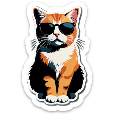 Cat with sunglasses Ty sticker
