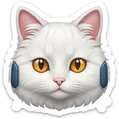 gatito blanco con ojos de enamorado sticker