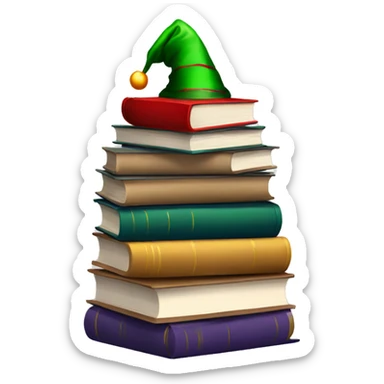 Stack of Books Christmas  sticker