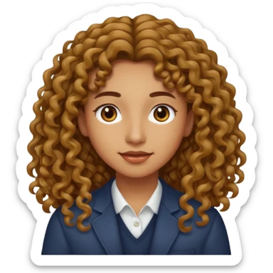 long hair light brown curly olive skin sticker