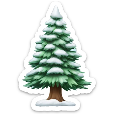 Pine tree with snow sticker