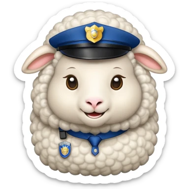 A sheep in a police uniform sticker