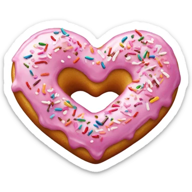 Heart shaped sprinkle doughnut  sticker