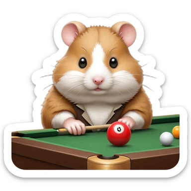 hamster playing billiards sticker