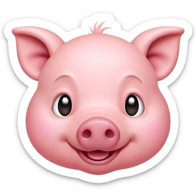 Cinematic Comical Piglet Portrait Emoji, Head tilted dramatically with an exaggeratedly amused expression, featuring a strikingly soft rosy-pink hide with a tiny, playful snout, wide, expressive beady eyes filled with playful disbelief, Simplified yet hilariously expressive features, highly detailed, glowing with a slightly sassy glow, high shine, dramatic yet playful, stylized with an air of cheeky mischief, bright and endearing, soft glowing outline, capturing the essence of a spirited and over-the-top piglet, so meme-worthy it feels like it could squeal its way into internet fame instantly! sticker