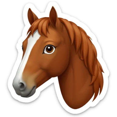 Chestnut horse with white stripe on nose and chestnut mane sticker