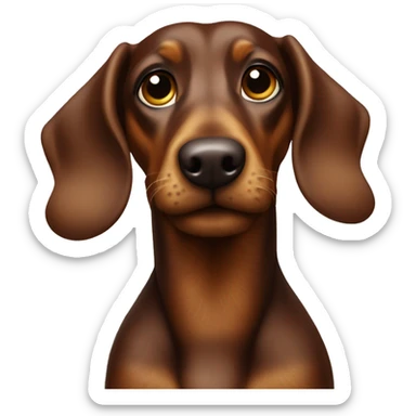 Brown Dackel extra long stabding sticker