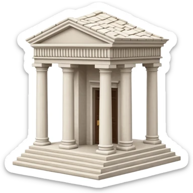 haz un emoji de un edificio griego en 3D, caricatura sticker