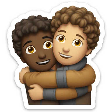 Two bestie hugging sticker
