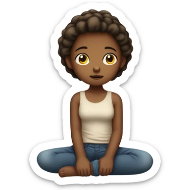 Girl with a stomach ache  sticker