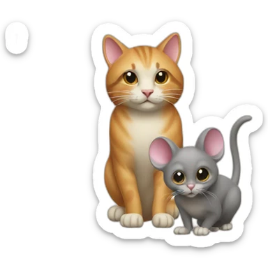 cat and mouse sticker