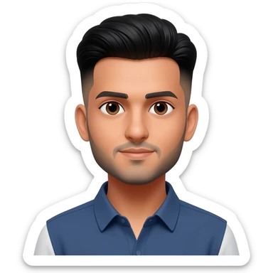 Pakistani man at 25 years old fade hair cut  sticker