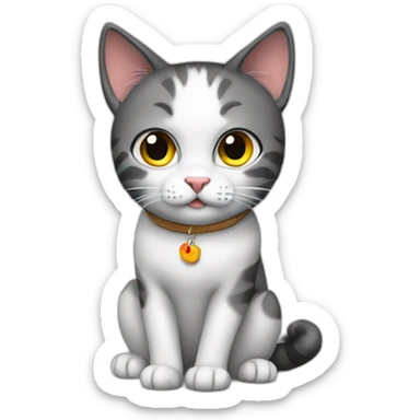 a student cat sit down sticker