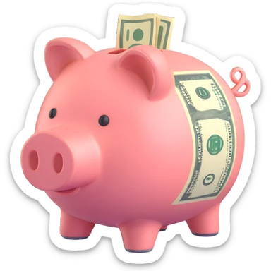 money in a piggy bank sticker