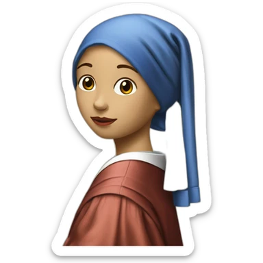 jeune fille à la perle vermeer sticker
