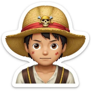 luffy pirata one piece sombrero de paja sticker