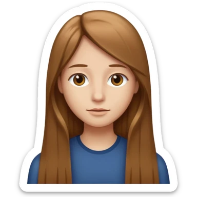 I capelli devono essere lunghi lisci castano chiaro  sticker