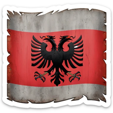 Albanian flag grey sticker
