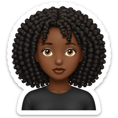 Una chica morena de cabello rizado no esponjado y color negro sticker