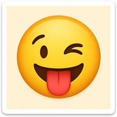 yellow face with wink and tongue out sticker