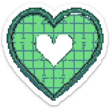 Wu-Tang Clan W symbol inside a heart sticker