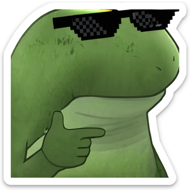 frog with sunglasses sticker