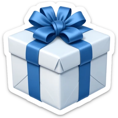 present inblue white sticker