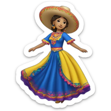folklorico dancer sticker