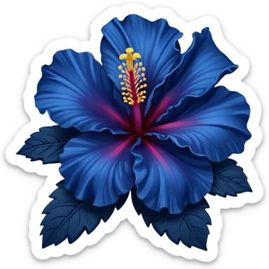 very Dark blue flower hibiscus only colour blue no pink or yellow  sticker