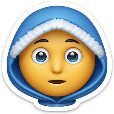 A cold emoji with a hood sticker