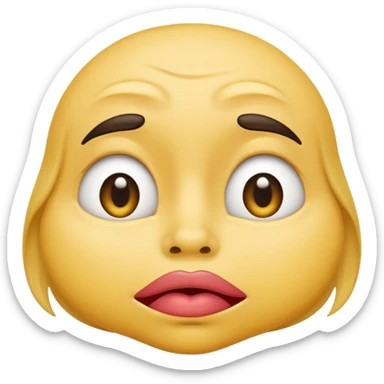 emoji sucking its lips in with one eyebrow up sticker