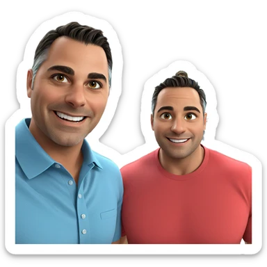 smiling boys indoors together sticker