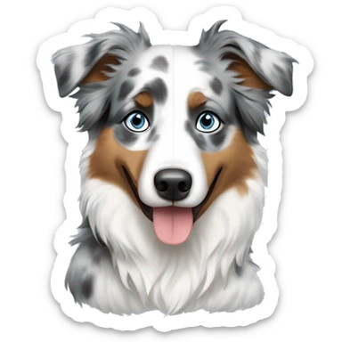 Blue merle Australian Shepherd with blue eyes sticker