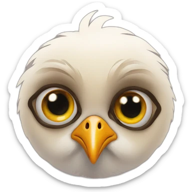 Chicken eyes love sticker