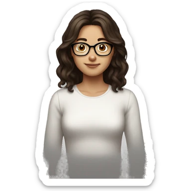 Brunette, medium length hair, brown eyes, sometimes I can wear glasses sticker