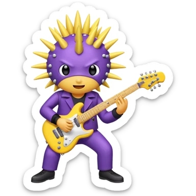 playing electric guitar sea urchin sticker