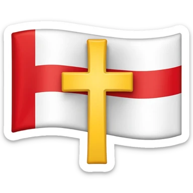 create a flag where the layout is like georgian one big cross for corner. the big cross i want is yellow  sticker
