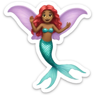 flying mermaid  sticker