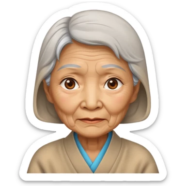 Asia old woman sticker