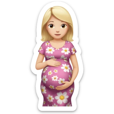 Pregnant woman blonde hair sticker