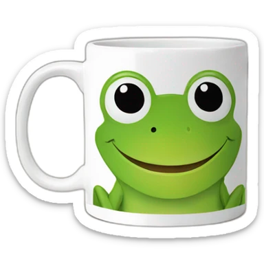 smiling frog offers coffee mug sticker