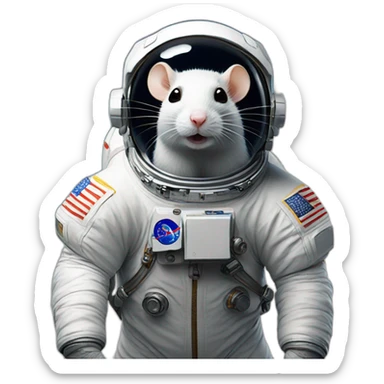 astronaut rat levitating sticker