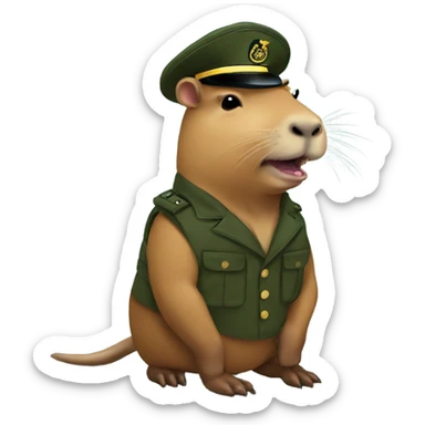 Capybara in the marines sticker