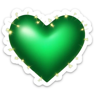 A green heart with cristmas ligths  sticker