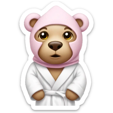 Pink Teddy with white dressing gown sticker