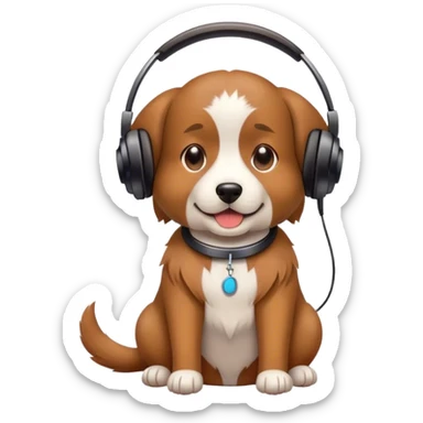 chien qui écoute la musique sticker
