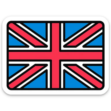 the flag of the United Kingdom, Union Jack, clean iconic style sticker