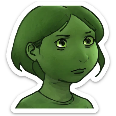 Sad lonely tan girl sticker